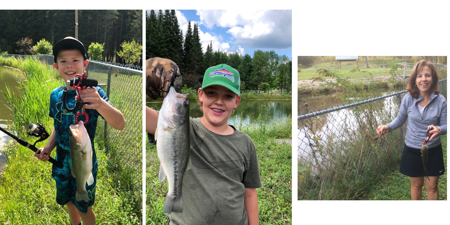 Patrick, Will and Ellen with fish